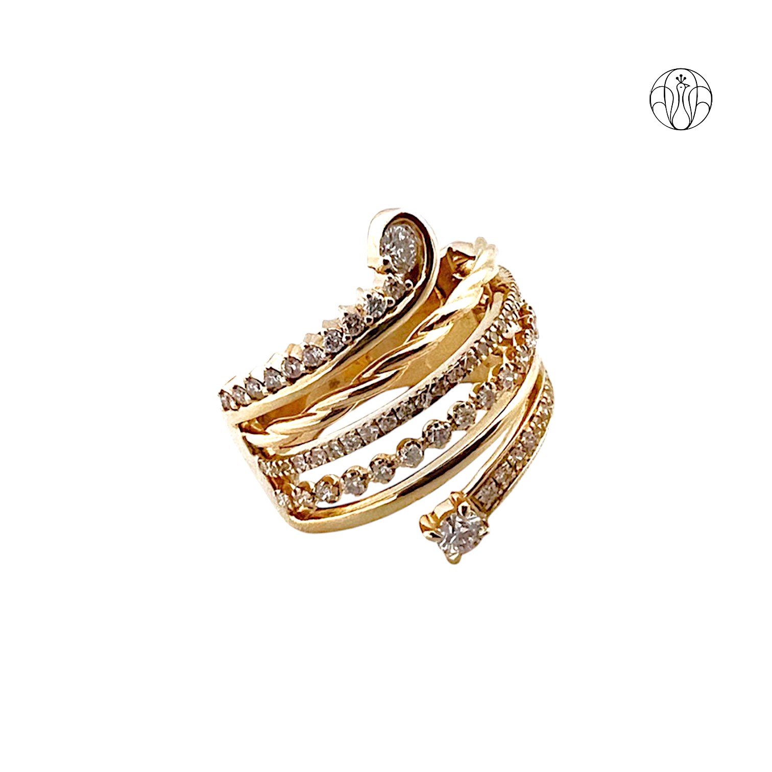 Sitara Radiance (CI. Zaveri)- 1.70 CTW 37 PCS VS1 Lab Grown  Diamond Statement Ring